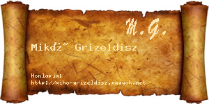 Mikó Grizeldisz névjegykártya